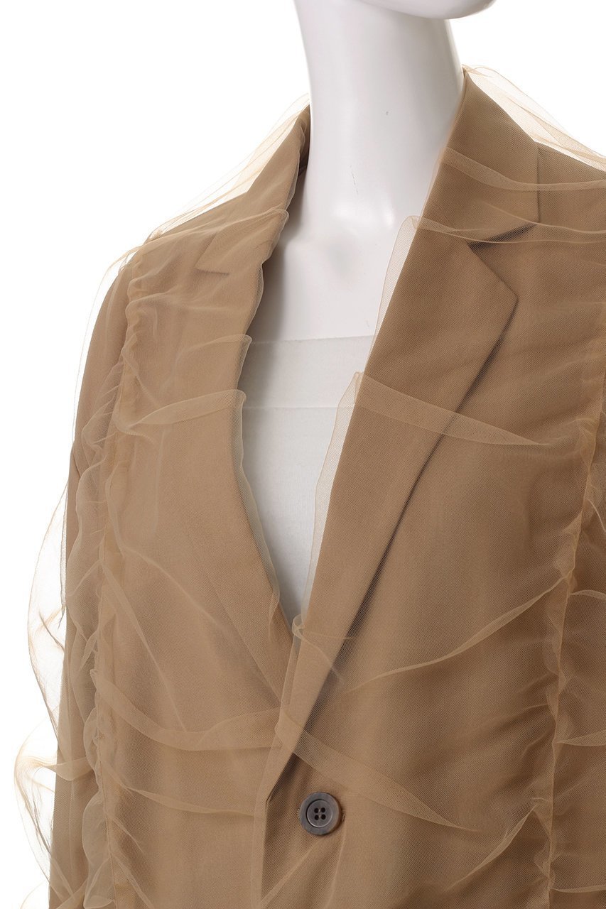 【プランク プロジェクト/PRANK PROJECT】のチュールレイヤードジャケット / Tulle Layered Jacket 人気、トレンドファッション・服の通販 founy(ファニー) 　ファッション　Fashion　レディースファッション　Fashion for Women　アウター　Coat / Outerwear Collection　レディースジャケット・軽アウター　Jackets　おすすめ　Recommended / Our Picks　ギャザー　Gathered, Ruffled　ジャケット　Jacket, Outerwear　セットアップ　Set-Up, Coordinated Outfit　チュール　Tulip, Tulip Motif　デニム　Denim, Jeans Material　フラップ　Flap, Flap Pocket　ポケット　Pocket, Pocket Detail　エレガント 上品　Elegant　other-5|ID: prp329100004356127 ipo3291000000032959951