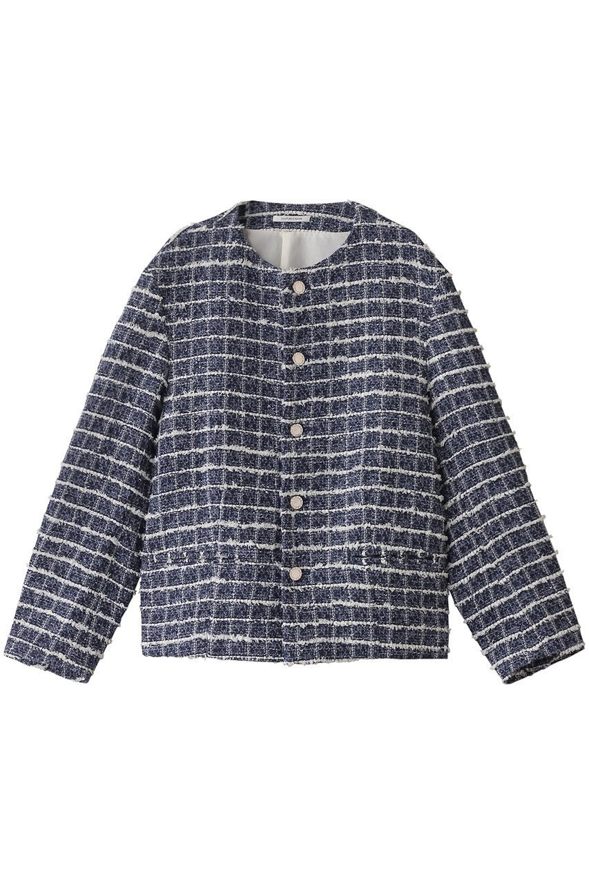 【クチュールドアダム/COUTURE D'ADAM】のサマーツイードデックジャケット インテリア・キッズ・メンズ・レディースファッション・服の通販 founy(ファニー) 　ファッション　Fashion　レディースファッション　Fashion for Women　アウター　Coat / Outerwear Collection　レディースジャケット・軽アウター　Jackets　エレガント 上品　Elegant　キュプラ　Cupro, Eco Fabric　サマー　Summer, Summer Style　ショート　Short, Short Length　ジャケット　Jacket, Outerwear　ツイード　Twill, Twill Weave　デニム　Denim, Jeans Material　ボーダー　Border, Stripe　夏　Summer　インディゴ|ID: prp329100004356128 ipo3291000000032914351