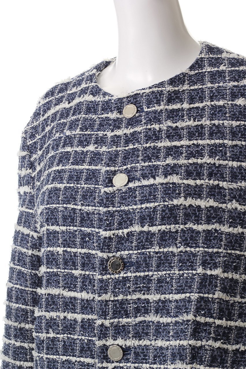 【クチュールドアダム/COUTURE D'ADAM】のサマーツイードデックジャケット 人気、トレンドファッション・服の通販 founy(ファニー) 　ファッション　Fashion　レディースファッション　Fashion for Women　アウター　Coat / Outerwear Collection　レディースジャケット・軽アウター　Jackets　エレガント 上品　Elegant　キュプラ　Cupro, Eco Fabric　サマー　Summer, Summer Style　ショート　Short, Short Length　ジャケット　Jacket, Outerwear　ツイード　Twill, Twill Weave　デニム　Denim, Jeans Material　ボーダー　Border, Stripe　夏　Summer　other-5|ID: prp329100004356128 ipo3291000000032914387