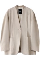 【バウト/BOWTE】のITALIAN FABRIC スラブヤーン ノーカラー ジャケット 人気、トレンドファッション・服の通販 founy(ファニー) ファッション Fashion レディースファッション Fashion for Women アウター Coat / Outerwear Collection レディースジャケット・軽アウター Jackets ノーカラージャケット / シンプル上品コーデ Collarless Jackets おすすめ Recommended / Our Picks シンプル Simple, Minimal ジャケット Jacket, Outerwear セットアップ Set-Up, Coordinated Outfit フロント Front, Front Design エレガント 上品 Elegant thumbnail チョーク|ID: prp329100004356144 ipo3291000000032961012