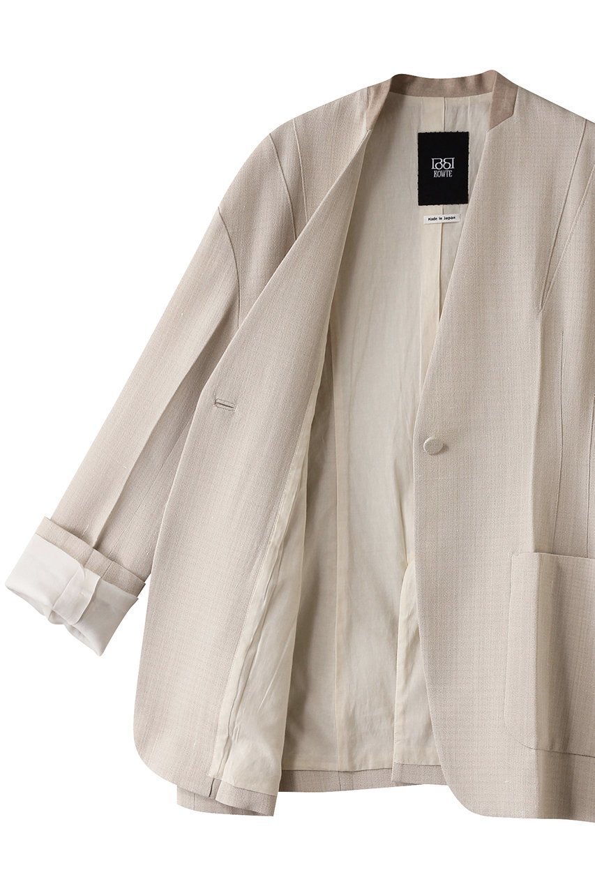 【バウト/BOWTE】のITALIAN FABRIC スラブヤーン ノーカラー ジャケット 人気、トレンドファッション・服の通販 founy(ファニー) 　ファッション　Fashion　レディースファッション　Fashion for Women　アウター　Coat / Outerwear Collection　レディースジャケット・軽アウター　Jackets　ノーカラージャケット / シンプル上品コーデ　Collarless Jackets　おすすめ　Recommended / Our Picks　シンプル　Simple, Minimal　ジャケット　Jacket, Outerwear　セットアップ　Set-Up, Coordinated Outfit　フロント　Front, Front Design　エレガント 上品　Elegant　other-6|ID: prp329100004356144 ipo3291000000032961032