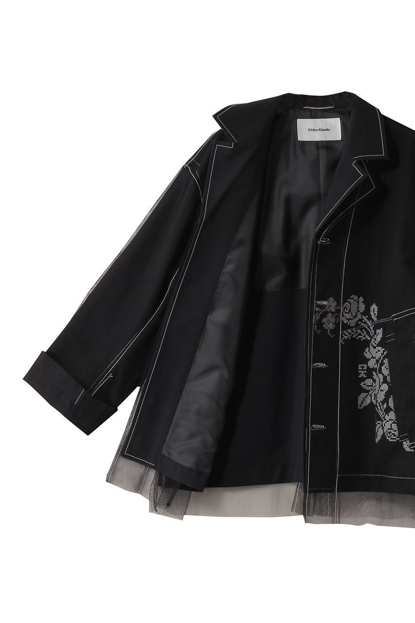 【チカ キサダ/CHIKA KISADA】の刺しゅうチュール レイヤージャケット 人気、トレンドファッション・服の通販 founy(ファニー) 　ファッション　Fashion　レディースファッション　Fashion for Women　アウター　Coat / Outerwear Collection　レディースジャケット・軽アウター　Jackets　シアー　Sheer, See-Through　ジャケット　Jacket, Outerwear　チュール　Tulip, Tulip Motif　フェミニン　Feminine, Girly　other-6|ID: prp329100004356151 ipo3291000000032913766