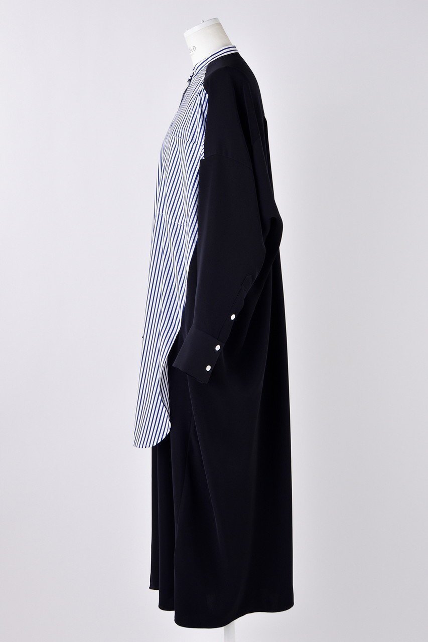 【エンフォルド/ENFOLD】のPEツイル SH Docking DRS/ドレス 人気、トレンドファッション・服の通販 founy(ファニー) 　ファッション　Fashion　レディースファッション　Fashion for Women　ワンピース　Dresses　フォーマル・パーティードレス・結婚式用ドレス　Elegant & Casual Dresses　チュニック　Tunic Tops & Dresses　エレガント 上品　Elegant　センター　Center, Center Line　チュニック　Tunic, Long Top　ツイル　Twist, Twisted Detail　ドッキング　Docking, Mixed Material　ドレス　Dress, One-Piece　フロント　Front, Front Design　ロング　Long, Long-Length　other-2|ID: prp329100004356163 ipo3291000000032876528