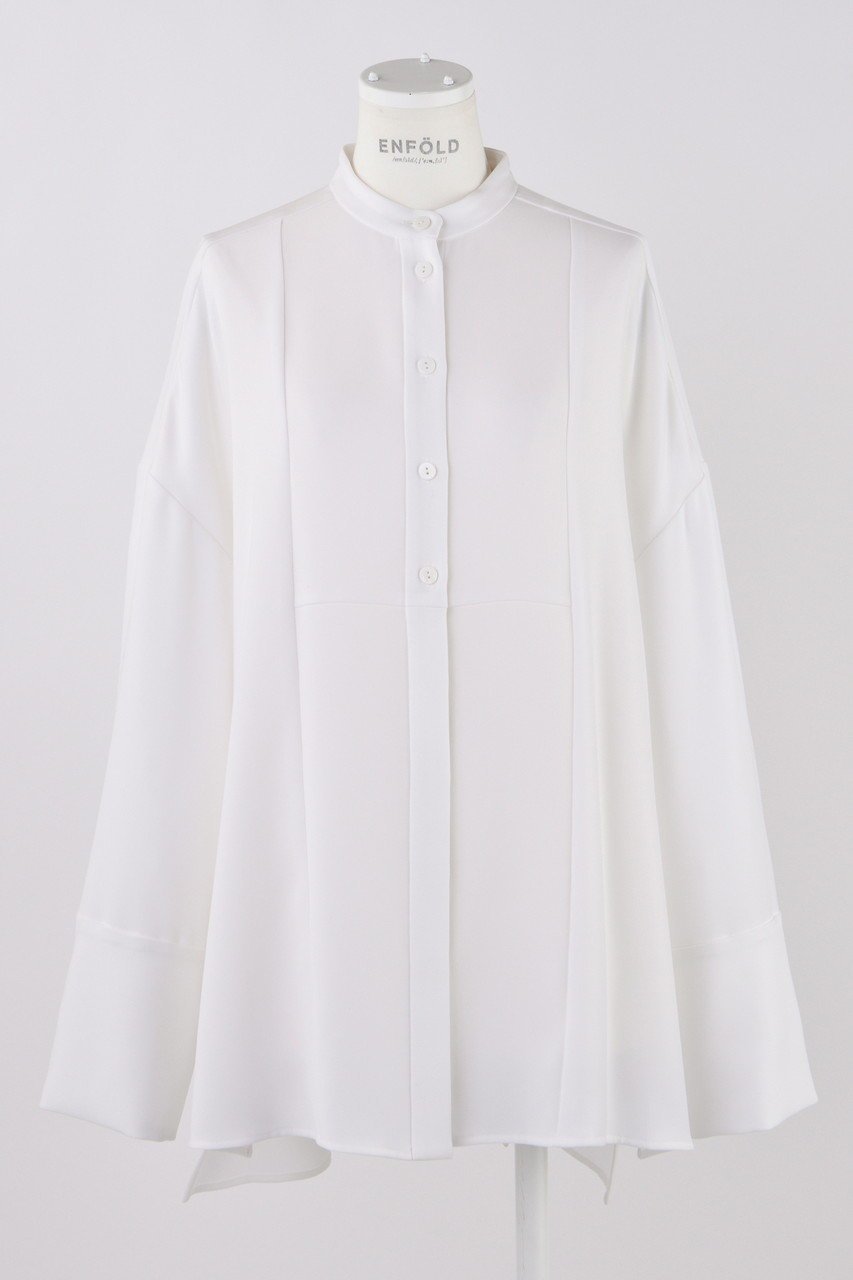 【エンフォルド/ENFOLD】のPEツイル スリットSH BL/ブラウス インテリア・キッズ・メンズ・レディースファッション・服の通販 founy(ファニー) 　ファッション　Fashion　レディースファッション　Fashion for Women　トップス・カットソー　Cut & Sew Tops　シャツ・ブラウス・オフィスカジュアル　Elegant Blouses & Button-Ups　カフス　Cuff Design　クール　Cool, Chic　シンプル　Simple, Minimal　スリット　Slit, Slit Detail　スリーブ　Sleeve, Long Sleeve / Short Sleeve　センター　Center, Center Line　ツイル　Twist, Twisted Detail　ベーシック　Basic, Essential　ロング　Long, Long-Length　ホワイト|ID: prp329100004356164 ipo3291000000032869647