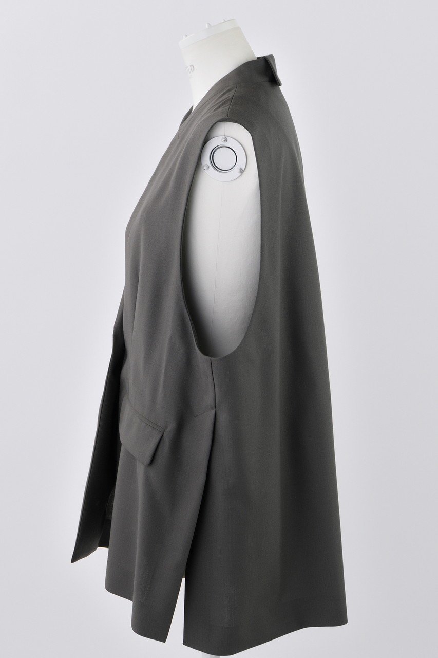 【エンフォルド/ENFOLD】のHigh Twist Weave ワイドテーラードベスト 人気、トレンドファッション・服の通販 founy(ファニー) 　ファッション　Fashion　レディースファッション　WOMEN　アウター　Coat Outerwear　ジャケット　Jackets　アシンメトリー　Asymmetry　ジャケット　Jacket　フォーマル　Formal　ベスト　Vest　ロング　Long　other-2|ID: prp329100004356167 ipo3291000000031346564