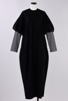【ナゴンスタンス/nagonstans】のSOLOTEXストレッチタフタ Border Sleeve DRS/ドレス・ワンピース Black|ID: prp329100004356177 ipo3291000000032881711