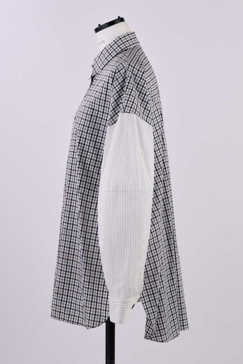 【ナゴンスタンス/nagonstans】のタイプライターcheck 立体スリーブ SH/シャツ 人気、トレンドファッション・服の通販 founy(ファニー) 　ファッション　Fashion　レディースファッション　Fashion for Women　トップス・カットソー　Cut & Sew Tops　シャツ・ブラウス・オフィスカジュアル　Elegant Blouses & Button-Ups　スリーブ　Sleeve, Long Sleeve / Short Sleeve　タイプライター　Typewriter Fabric, Crisp Cotton　ドレス　Dress, One-Piece　フォルム　Silhouette, Form　ベーシック　Basic, Essential　ロング　Long, Long-Length　other-2|ID: prp329100004356180 ipo3291000000036071576