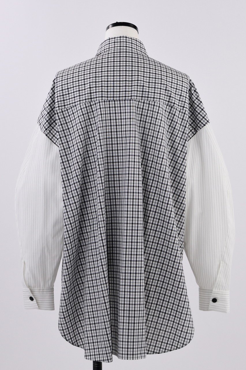 【ナゴンスタンス/nagonstans】のタイプライターcheck 立体スリーブ SH/シャツ 人気、トレンドファッション・服の通販 founy(ファニー) 　ファッション　Fashion　レディースファッション　Fashion for Women　トップス・カットソー　Cut & Sew Tops　シャツ・ブラウス・オフィスカジュアル　Elegant Blouses & Button-Ups　スリーブ　Sleeve, Long Sleeve / Short Sleeve　タイプライター　Typewriter Fabric, Crisp Cotton　ドレス　Dress, One-Piece　フォルム　Silhouette, Form　ベーシック　Basic, Essential　ロング　Long, Long-Length　other-3|ID: prp329100004356180 ipo3291000000036071578