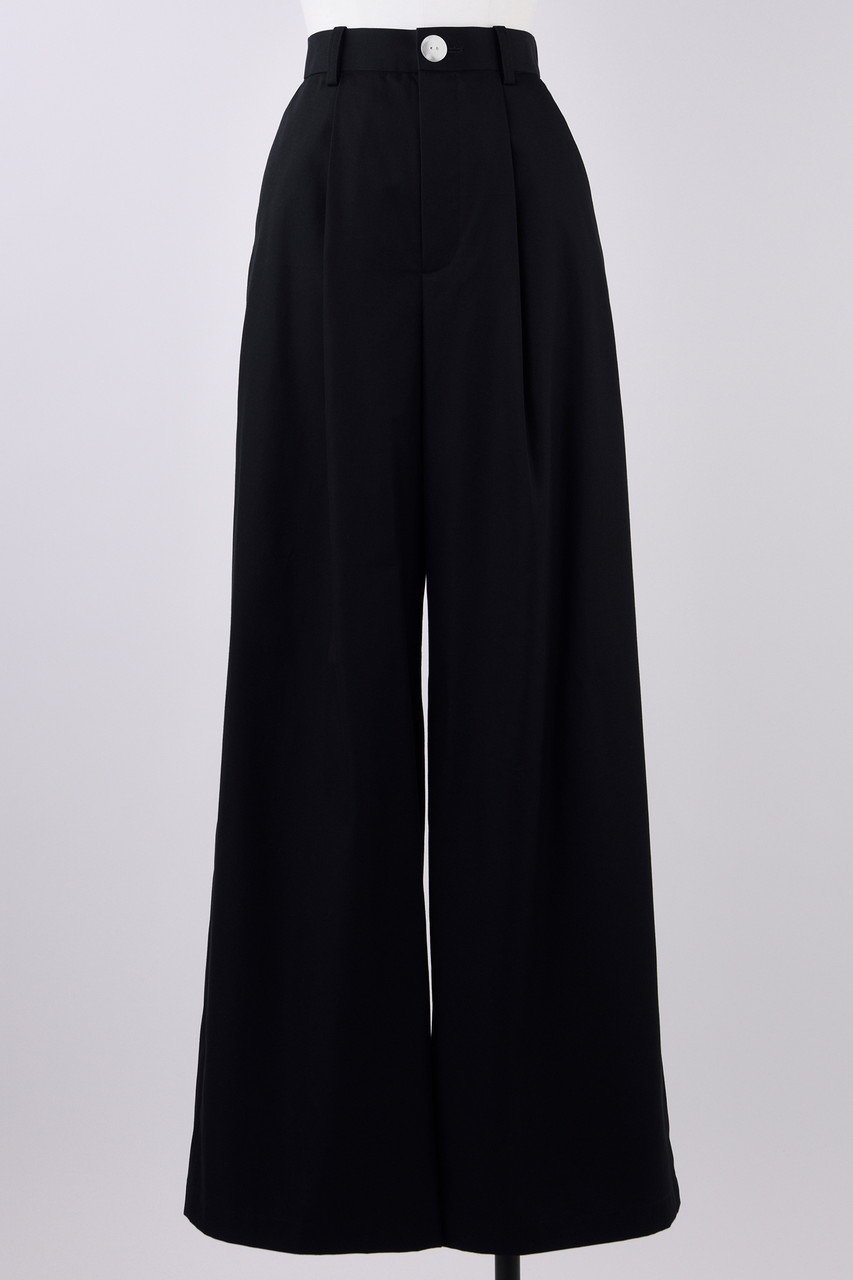 【ナゴンスタンス/nagonstans】のダブルクロスストレッチ タック PT/パンツ インテリア・キッズ・メンズ・レディースファッション・服の通販 founy(ファニー) 　ファッション　Fashion　レディースファッション　Fashion for Women　パンツ　Pants & Trousers　ワイド　Wide, Wide Fit　Black|ID: prp329100004356181 ipo3291000000032932044