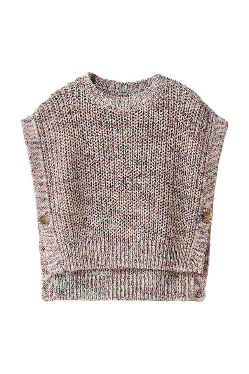 【バトナー/BATONER】のMIXED カラー サイドオープンベスト インテリア・キッズ・メンズ・レディースファッション・服の通販 founy(ファニー) 　ファッション　Fashion　レディースファッション　Fashion for Women　トップス・カットソー　Cut & Sew Tops　ニット　Knit Tops & Sweaters　ベスト&ジレ / 重ね着スタイル　Vests & Gilets　カジュアルプルオーバー・ニットトップス　Pullovers & Knit Tops / Casual Pullovers　コーティング　Coating, Coated Finish　ベスト　Vest, Waistcoat　ミックス　Mix, Mixed Style　夏　Summer　春　Spring　S/S・春夏　SS, Spring/Summer, Warm Season　畦　Ribbed Knit　パステルミックス|ID: prp329100004356189 ipo3291000000032953776