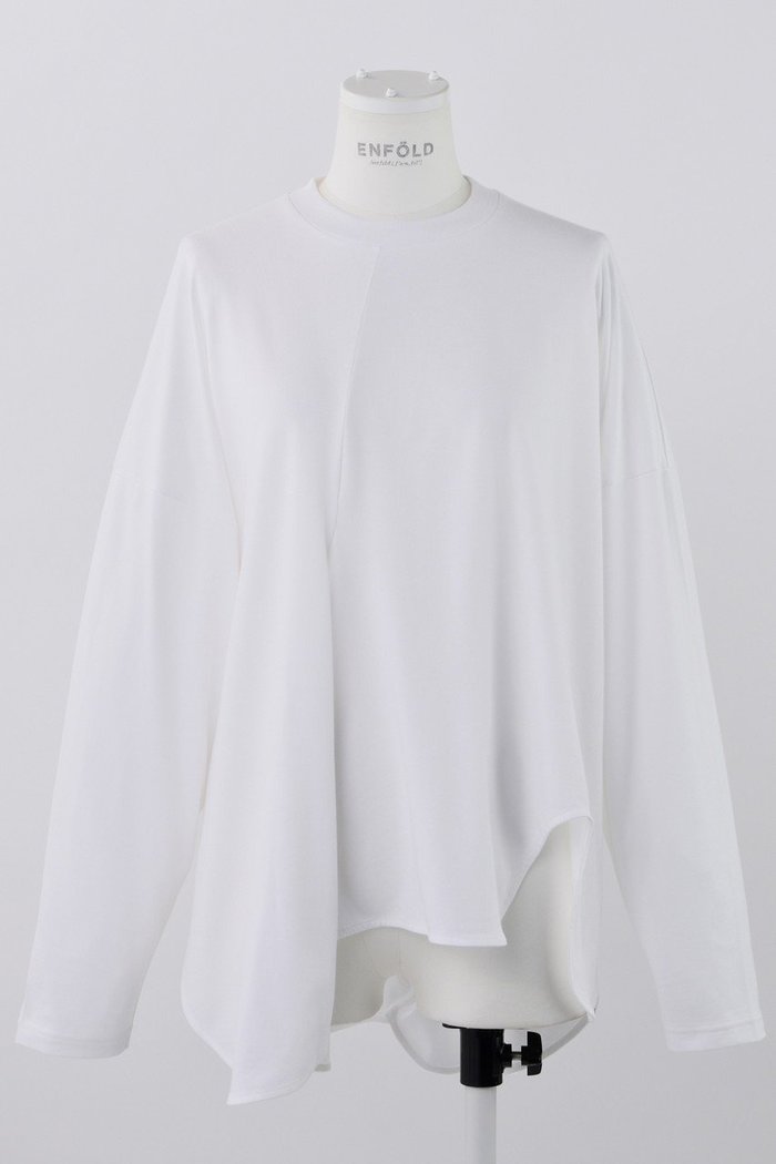 【エンフォルド/ENFOLD】のスビン天竺 アシンメドレープロンT インテリア・キッズ・メンズ・レディースファッション・服の通販 founy(ファニー) https://founy.com/ ファッション Fashion レディースファッション Fashion for Women トップス・カットソー Cut & Sew Tops シャツ・ブラウス・オフィスカジュアル Elegant Blouses & Button-Ups ロングTシャツ・Tシャツ Longline T-Shirts & Tees カットソー・ベーシックTシャツ Cut-and-Sewn Tops / Stretch Tees & Basics アシンメトリー Asymmetrical Style スリーブ Sleeve, Long Sleeve / Short Sleeve リラックス Relax, Relaxed Fit ロング Long, Long-Length ワイド Wide, Wide Fit |ID: prp329100004356193 ipo3291000000035892000