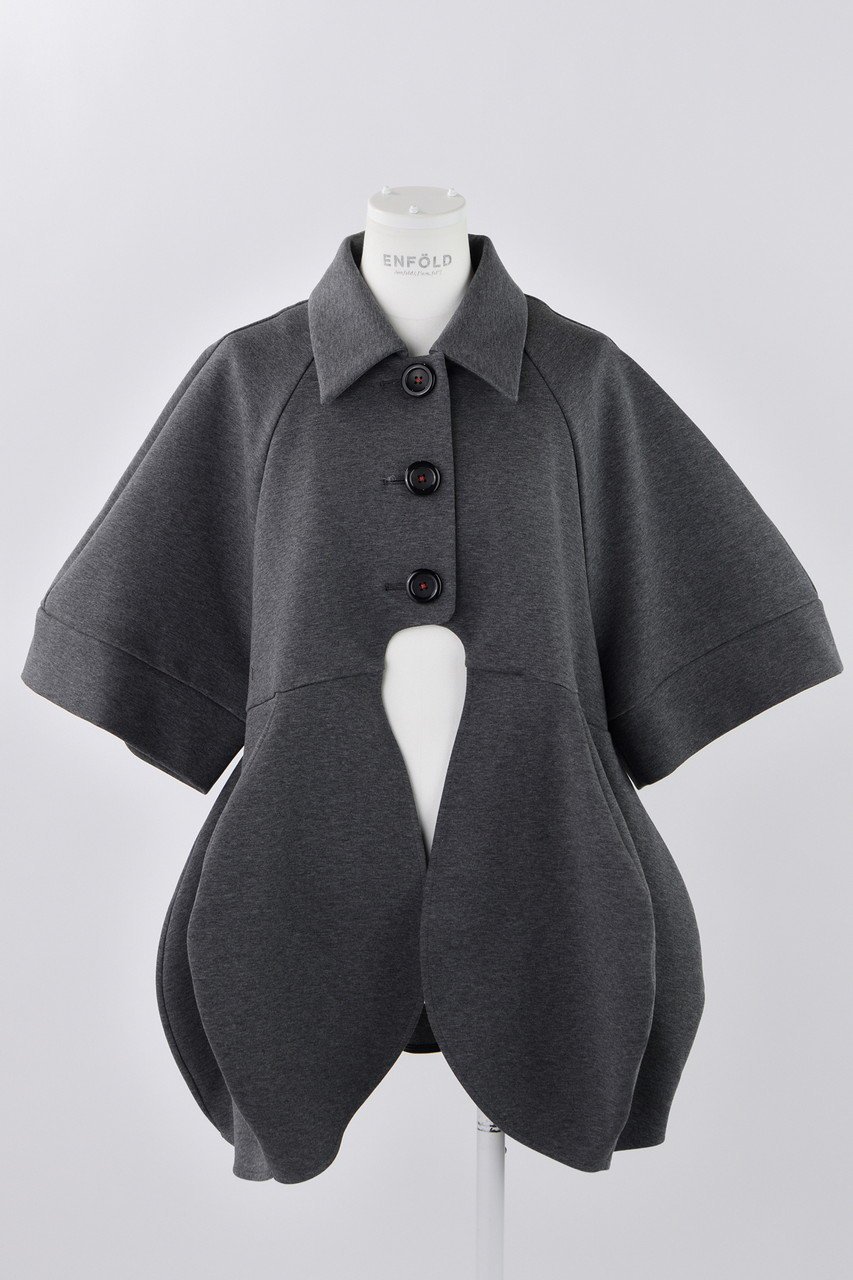 【エンフォルド/ENFOLD】のシルエットダンボール 立体ブルゾン インテリア・キッズ・メンズ・レディースファッション・服の通販 founy(ファニー) 　ファッション　Fashion　レディースファッション　Fashion for Women　アウター　Coat / Outerwear Collection　レディースジャケット・軽アウター　Jackets　ブルゾンジャケット・スポーティアウター　Blouson Jackets　インナー　Innerwear　ジャケット　Jacket, Outerwear　スリット　Slit, Slit Detail　ブルゾン　Blouson, Bomber Jacket　チャコールグレー|ID: prp329100004356194 ipo3291000000036797146