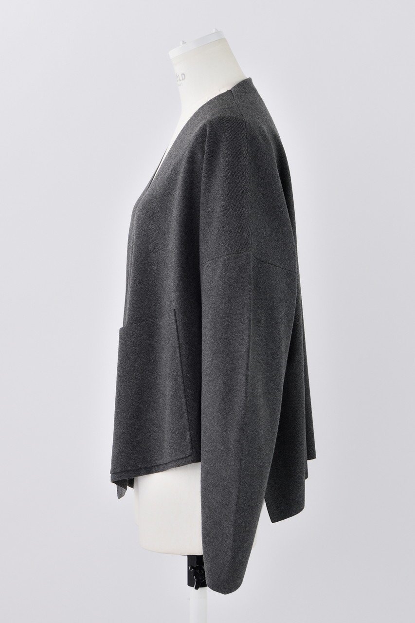 【エンフォルド/ENFOLD】のノーカラーカーディガン 人気、トレンドファッション・服の通販 founy(ファニー) 　ファッション　Fashion　レディースファッション　Fashion for Women　トップス・カットソー　Cut & Sew Tops　ニット　Knit Tops & Sweaters　カーディガン・羽織り　Layered Style Cardigans　アシンメトリー　Asymmetrical Style　エレガント 上品　Elegant　カッティング　Cutting Detail　カーディガン　Cardigan, Knitwear　ポケット　Pocket, Pocket Detail　メルトン　Melton, Heavy Wool　other-2|ID: prp329100004356195 ipo3291000000032953434