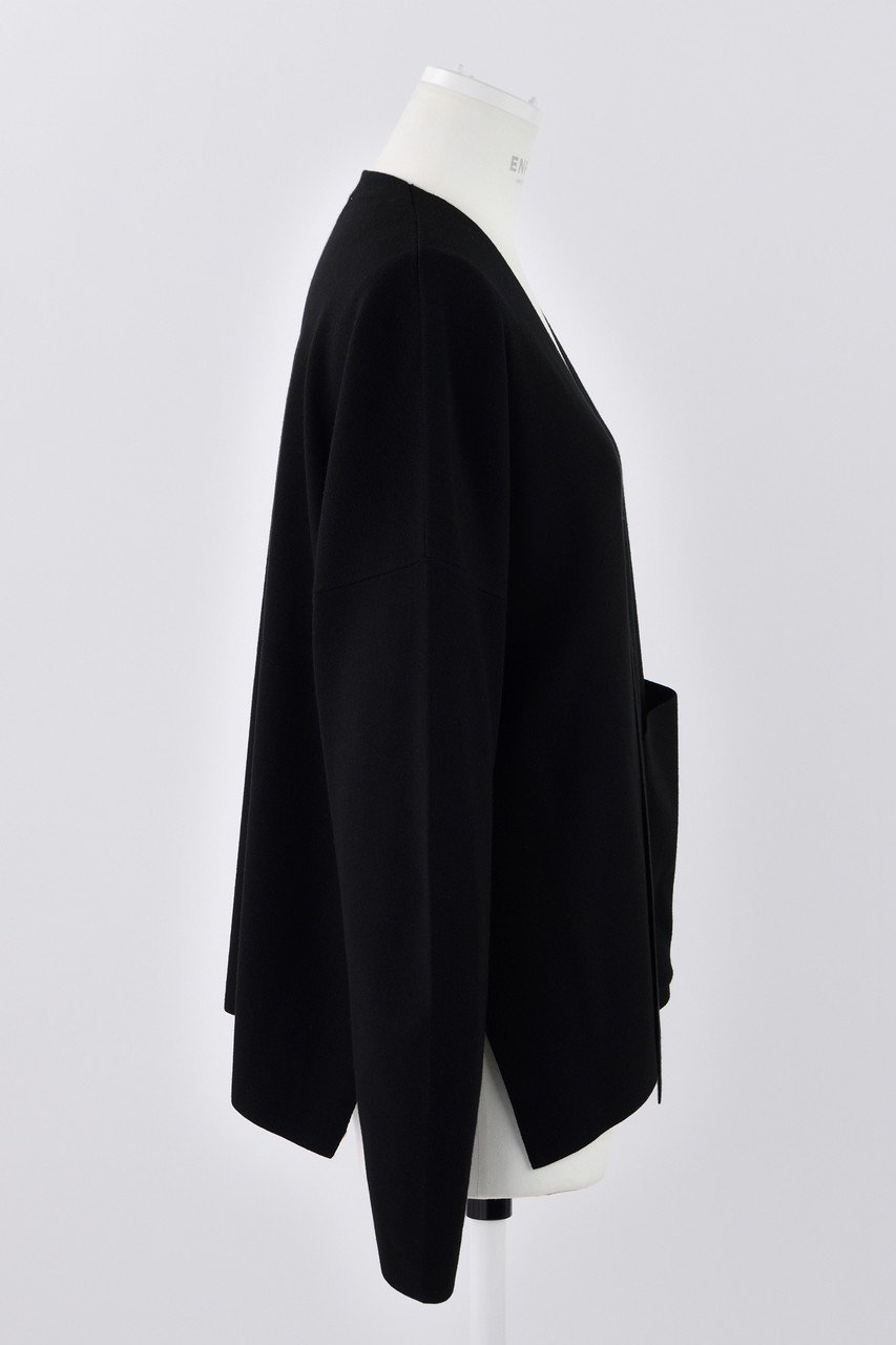 【エンフォルド/ENFOLD】のノーカラーカーディガン 人気、トレンドファッション・服の通販 founy(ファニー) 　ファッション　Fashion　レディースファッション　Fashion for Women　トップス・カットソー　Cut & Sew Tops　ニット　Knit Tops & Sweaters　カーディガン・羽織り　Layered Style Cardigans　アシンメトリー　Asymmetrical Style　エレガント 上品　Elegant　カッティング　Cutting Detail　カーディガン　Cardigan, Knitwear　ポケット　Pocket, Pocket Detail　メルトン　Melton, Heavy Wool　other-4|ID: prp329100004356195 ipo3291000000035623002