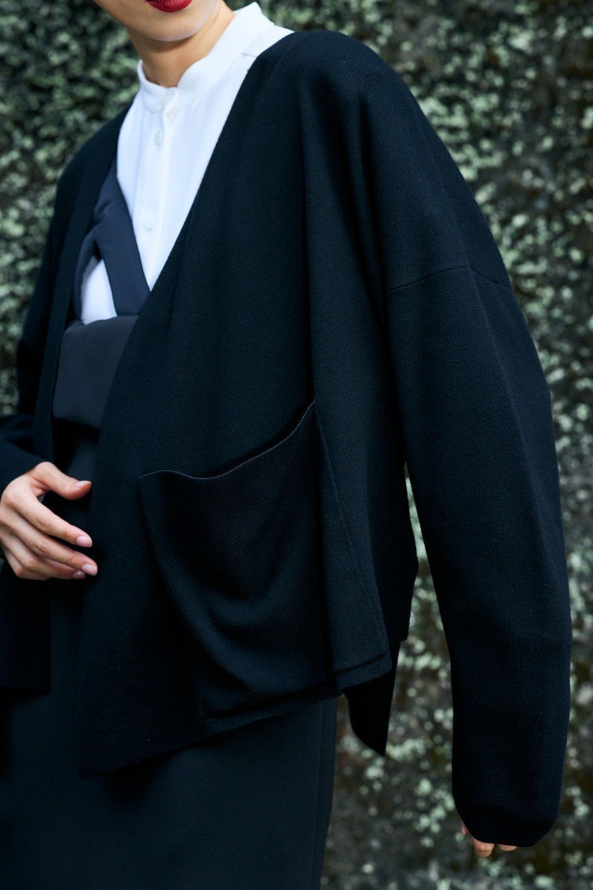 【エンフォルド/ENFOLD】のノーカラーカーディガン 人気、トレンドファッション・服の通販 founy(ファニー) 　ファッション　Fashion　レディースファッション　Fashion for Women　トップス・カットソー　Cut & Sew Tops　ニット　Knit Tops & Sweaters　カーディガン・羽織り　Layered Style Cardigans　アシンメトリー　Asymmetrical Style　エレガント 上品　Elegant　カッティング　Cutting Detail　カーディガン　Cardigan, Knitwear　ポケット　Pocket, Pocket Detail　メルトン　Melton, Heavy Wool　other-5|ID: prp329100004356195 ipo3291000000035623004