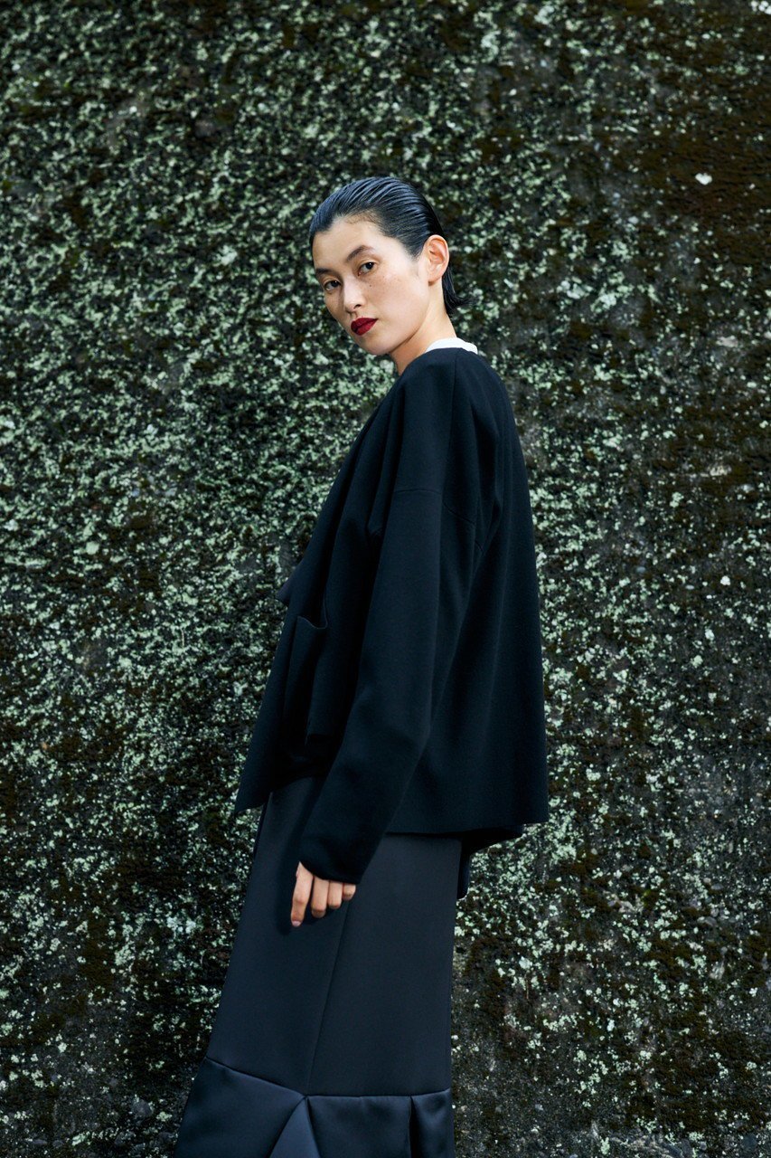 【エンフォルド/ENFOLD】のノーカラーカーディガン 人気、トレンドファッション・服の通販 founy(ファニー) 　ファッション　Fashion　レディースファッション　Fashion for Women　トップス・カットソー　Cut & Sew Tops　ニット　Knit Tops & Sweaters　カーディガン・羽織り　Layered Style Cardigans　アシンメトリー　Asymmetrical Style　エレガント 上品　Elegant　カッティング　Cutting Detail　カーディガン　Cardigan, Knitwear　ポケット　Pocket, Pocket Detail　メルトン　Melton, Heavy Wool　other-6|ID: prp329100004356195 ipo3291000000035623006