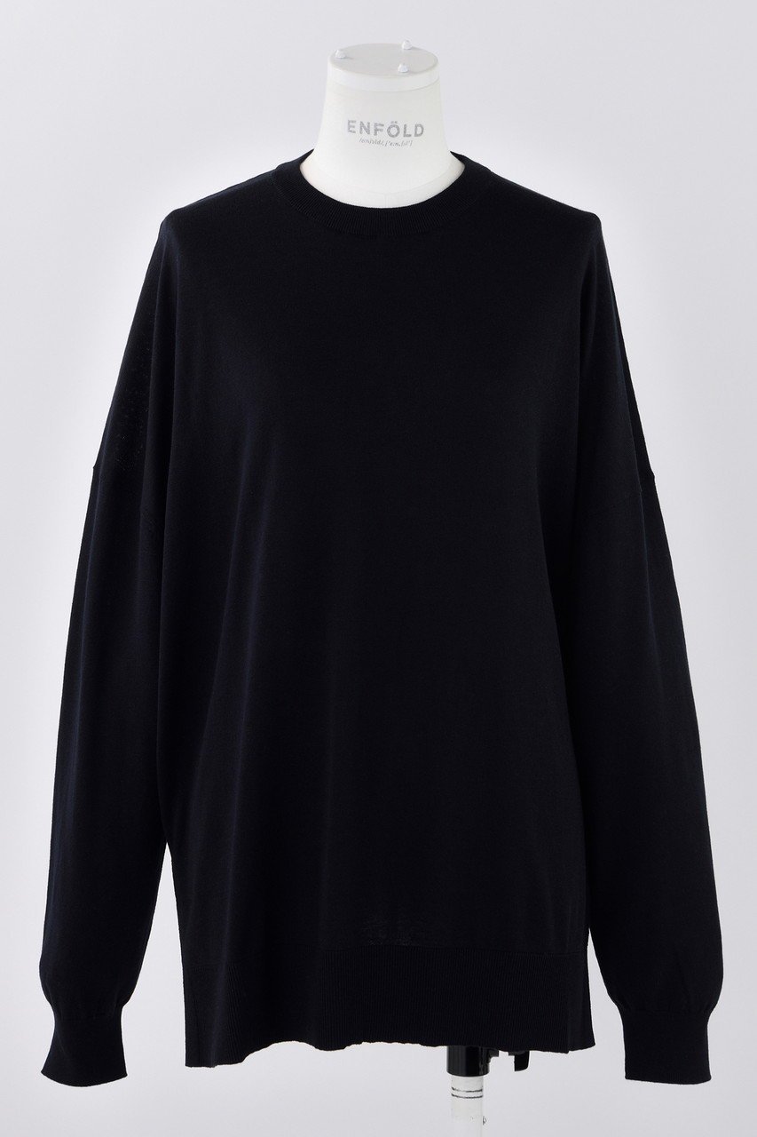 【エンフォルド/ENFOLD】のCircle P.O/プルオーバー インテリア・キッズ・メンズ・レディースファッション・服の通販 founy(ファニー) ファッション Fashion レディースファッション Fashion for Women トップス・カットソー Cut & Sew Tops シャツ・ブラウス・オフィスカジュアル Elegant Blouses & Button-Ups カジュアルプルオーバー・ニットトップス Pullovers & Knit Tops / Casual Pullovers サークル Circle, Round Design スリーブ Sleeve, Long Sleeve / Short Sleeve ルーズ Loose, Oversized ロング Long, Long-Length 人気 Popular, Best Seller ダークネイビー|ID: prp329100004356196 ipo3291000000032869620