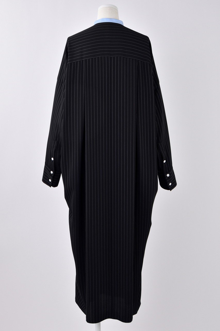 【エンフォルド/ENFOLD】のPEピンストライプ SH Docking DRS/ドレス 人気、トレンドファッション・服の通販 founy(ファニー) 　ファッション　Fashion　レディースファッション　Fashion for Women　ワンピース　Dresses　フォーマル・パーティードレス・結婚式用ドレス　Elegant & Casual Dresses　チュニック　Tunic Tops & Dresses　エレガント 上品　Elegant　ストライプ　Stripe, Striped Pattern　センター　Center, Center Line　チュニック　Tunic, Long Top　ドッキング　Docking, Mixed Material　ドレス　Dress, One-Piece　フロント　Front, Front Design　ロング　Long, Long-Length　other-3|ID: prp329100004356201 ipo3291000000032881548
