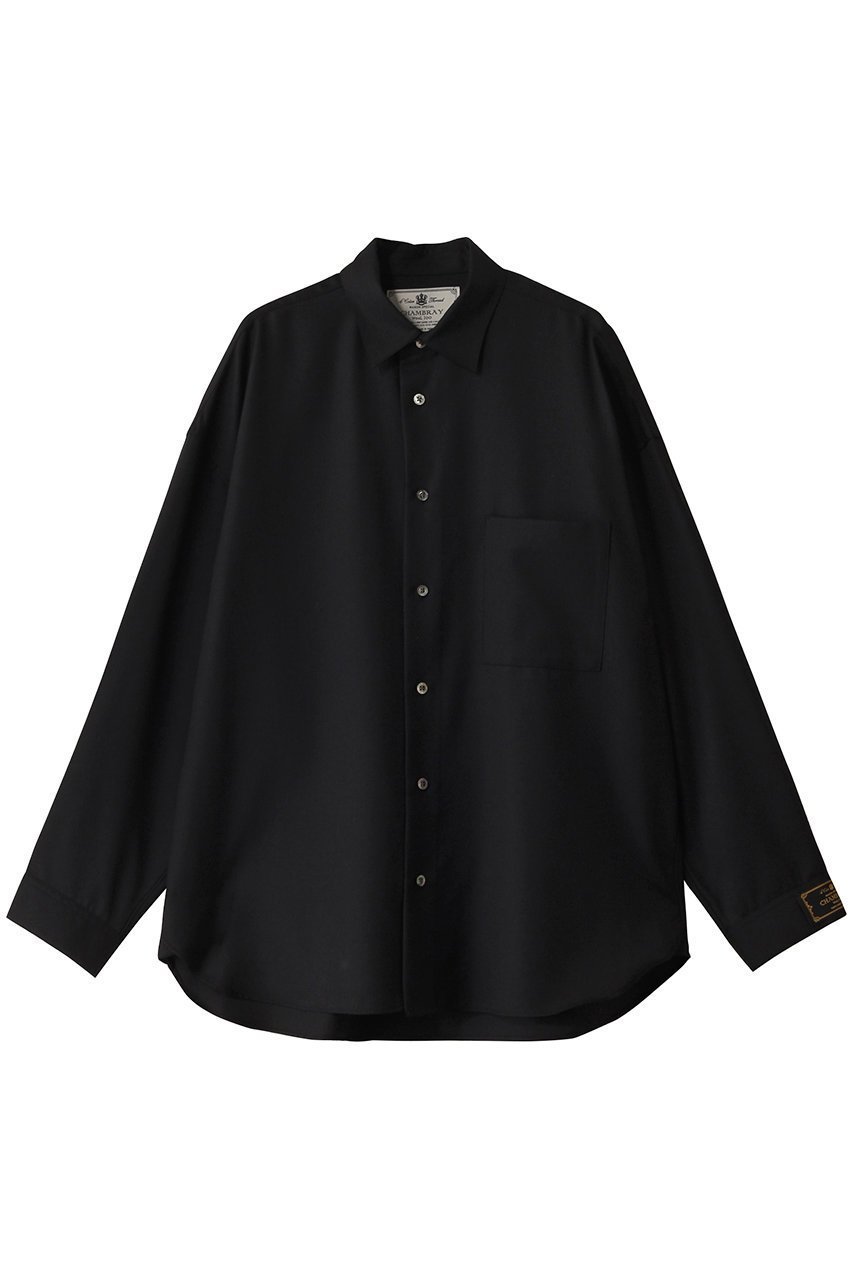 【メゾンスペシャル/MAISON SPECIAL】の【UNISEX】72/2 4色シャンブレーウールシャツ インテリア・キッズ・メンズ・レディースファッション・服の通販 founy(ファニー) 　ファッション　Fashion　レディースファッション　Fashion for Women　トップス・カットソー　Cut & Sew Tops　シャツ・ブラウス・オフィスカジュアル　Elegant Blouses & Button-Ups　ユニセックス　Unisex, Genderless　シンプル　Simple, Minimal　スリーブ　Sleeve, Long Sleeve / Short Sleeve　ロング　Long, Long-Length　軽量　Lightweight, Ultra Light　BLK(ブラック)|ID: prp329100004356206 ipo3291000000035822973