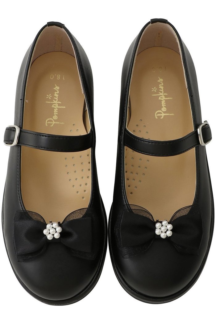 【ポプキンズ/POMPKINS / KIDS】の【KIDS】スクールプラスワンストラップシューズ ブラック 22 インテリア・キッズ・メンズ・レディースファッション・服の通販 founy(ファニー) https://founy.com/ ファッション Fashion キッズファッション Fashion for Kids エレガント 上品 Elegant シューズ Shoes, Footwear ソックス Socks, Hosiery フォルム Silhouette, Form リボン Ribbon, Bow |ID: prp329100004356222 ipo3291000000036236904