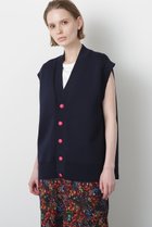 【ヒューエルミュージアム/hueLe Museum】の【STUMBLY】Painted Metal Button Gilet 人気、トレンドファッション・服の通販 founy(ファニー) ファッション Fashion レディースファッション Fashion for Women トップス・カットソー Cut & Sew Tops ニット Knit Tops & Sweaters カーディガン・羽織り Layered Style Cardigans ベスト&ジレ / 重ね着スタイル Vests & Gilets カーディガン Cardigan, Knitwear フロント Front, Front Design メタル Metal, Metal Parts モダン Modern, Contemporary thumbnail ネイビー|ID: prp329100004356232 ipo3291000000032836286