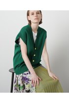 【ヒューエルミュージアム/hueLe Museum】の【STUMBLY】Painted Metal Button Gilet 人気、トレンドファッション・服の通販 founy(ファニー) ファッション Fashion レディースファッション Fashion for Women トップス・カットソー Cut & Sew Tops ニット Knit Tops & Sweaters カーディガン・羽織り Layered Style Cardigans ベスト&ジレ / 重ね着スタイル Vests & Gilets カーディガン Cardigan, Knitwear フロント Front, Front Design メタル Metal, Metal Parts モダン Modern, Contemporary thumbnail グリーン|ID: prp329100004356232 ipo3291000000032836291