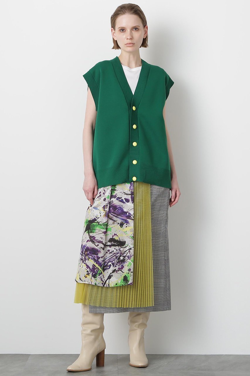 【ヒューエルミュージアム/hueLe Museum】の【STUMBLY】Painted Metal Button Gilet 人気、トレンドファッション・服の通販 founy(ファニー) 　ファッション　Fashion　レディースファッション　Fashion for Women　トップス・カットソー　Cut & Sew Tops　ニット　Knit Tops & Sweaters　カーディガン・羽織り　Layered Style Cardigans　ベスト&ジレ / 重ね着スタイル　Vests & Gilets　カーディガン　Cardigan, Knitwear　フロント　Front, Front Design　メタル　Metal, Metal Parts　モダン　Modern, Contemporary　other-3|ID: prp329100004356232 ipo3291000000032950641