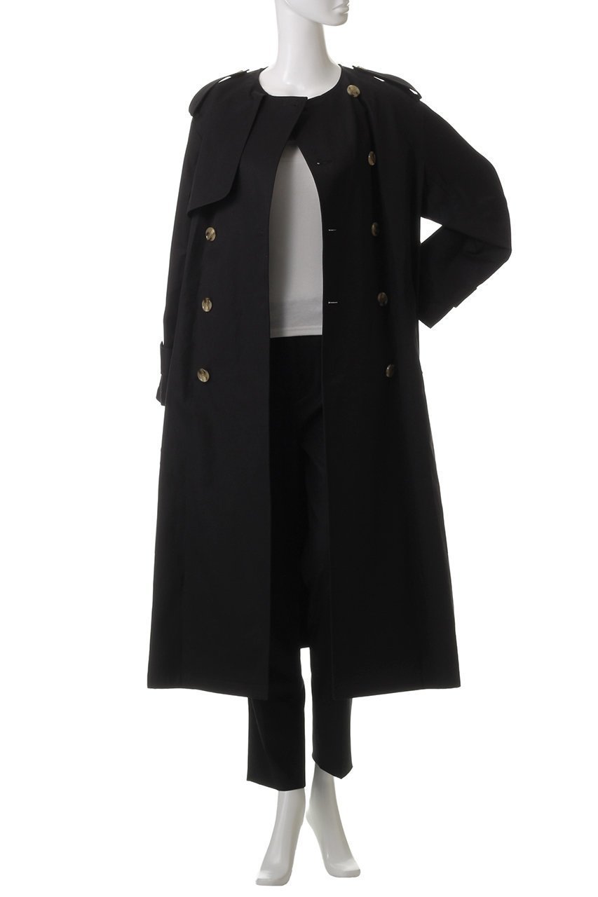 【ヒューエルミュージアム/hueLe Museum】の【STUMBLY】No Collar Trench Coat 人気、トレンドファッション・服の通販 founy(ファニー) 　ファッション　Fashion　レディースファッション　Fashion for Women　アウター　Coat / Outerwear Collection　コート・ロングコート・ピーコート　Long Coats, Peacoats & More　トレンチコート / 春秋の定番アウター　Trench Coats　シンプル　Simple, Minimal　ダブル　Double, Double-Breasted　フォーマル　Formal, Dressy　ロング　Long, Long-Length　エレガント 上品　Elegant　春　Spring　秋　Autumn　other-7|ID: prp329100004356235 ipo3291000000032936963