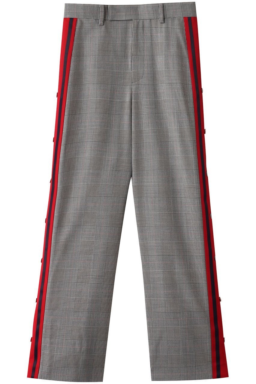 【ヒューエルミュージアム/hueLe Museum】の【STUMBLY】Side Line Combination Pants インテリア・キッズ・メンズ・レディースファッション・服の通販 founy(ファニー) 　ファッション　Fashion　レディースファッション　Fashion for Women　パンツ　Pants & Trousers　チェック　Check, Plaid, Tartan　グレー|ID: prp329100004356236 ipo3291000000032944930