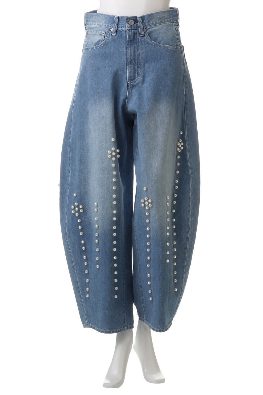 【ヒューエルミュージアム/hueLe Museum】の【STUMBLY】Curvy Denim w/Pearl 人気、トレンドファッション・服の通販 founy(ファニー) 　ファッション　Fashion　レディースファッション　Fashion for Women　パンツ　Pants & Trousers　デニムパンツ・ジーンズ・美脚デニム　Denim Jeans & Pants　おすすめ　Recommended / Our Picks　シンプル　Simple, Minimal　デニム　Denim, Jeans Material　パール　Pearl, Pearl Accent　other-2|ID: prp329100004356237 ipo3291000000032945008
