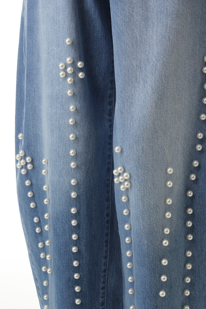 【ヒューエルミュージアム/hueLe Museum】の【STUMBLY】Curvy Denim w/Pearl 人気、トレンドファッション・服の通販 founy(ファニー) 　ファッション　Fashion　レディースファッション　Fashion for Women　パンツ　Pants & Trousers　デニムパンツ・ジーンズ・美脚デニム　Denim Jeans & Pants　おすすめ　Recommended / Our Picks　シンプル　Simple, Minimal　デニム　Denim, Jeans Material　パール　Pearl, Pearl Accent　other-5|ID: prp329100004356237 ipo3291000000032945027