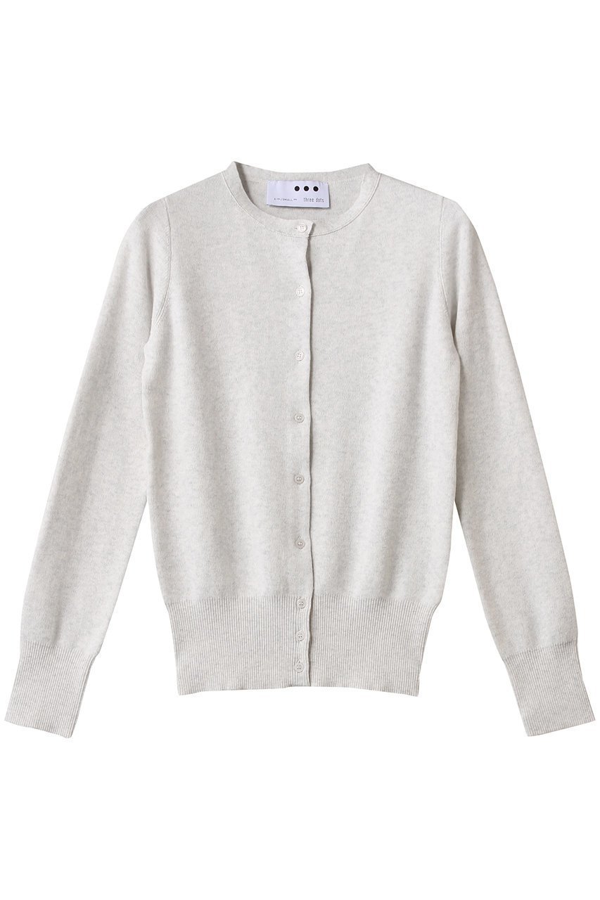 【スリー ドッツ/three dots】のコットンメランジ クルーネックカーディガン 人気、トレンドファッション・服の通販 founy(ファニー) 　ファッション　Fashion　レディースファッション　Fashion for Women　トップス・カットソー　Cut & Sew Tops　ニット　Knit Tops & Sweaters　カーディガン・羽織り　Layered Style Cardigans　カーディガン　Cardigan, Knitwear　シンプル　Simple, Minimal　定番　Standard, Basic Item　春　Spring　 other-1|ID: prp329100004356241 ipo3291000000032933955