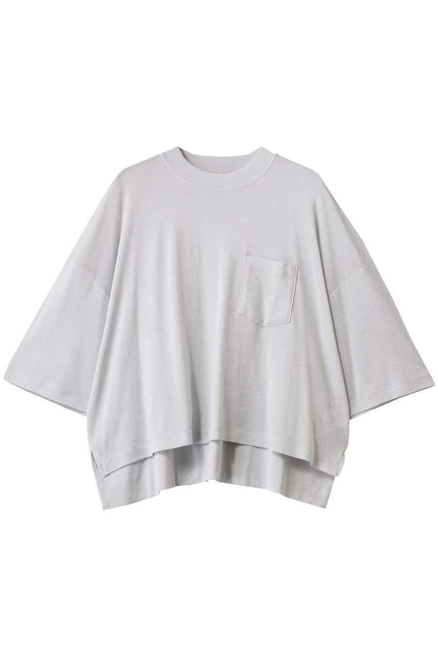 【スリー ドッツ/three dots】のスパークルボクシー ショートスリーブ インテリア・キッズ・メンズ・レディースファッション・服の通販 founy(ファニー) 　ファッション　Fashion　レディースファッション　Fashion for Women　トップス・カットソー　Cut & Sew Tops　シャツ・ブラウス・オフィスカジュアル　Elegant Blouses & Button-Ups　ロングTシャツ・Tシャツ　Longline T-Shirts & Tees　カットソー・ベーシックTシャツ　Cut-and-Sewn Tops / Stretch Tees & Basics　ショート　Short, Short Length　シンプル　Simple, Minimal　スタイリッシュ　Stylish, Fashionable　スリーブ　Sleeve, Long Sleeve / Short Sleeve　リラックス　Relax, Relaxed Fit　ライトグレー|ID: prp329100004356242 ipo3291000000032859139