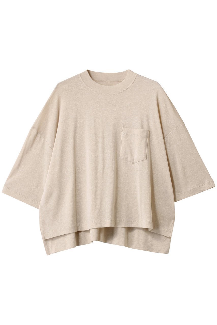 【スリー ドッツ/three dots】のスパークルボクシー ショートスリーブ インテリア・キッズ・メンズ・レディースファッション・服の通販 founy(ファニー) 　ファッション　Fashion　レディースファッション　Fashion for Women　トップス・カットソー　Cut & Sew Tops　シャツ・ブラウス・オフィスカジュアル　Elegant Blouses & Button-Ups　ロングTシャツ・Tシャツ　Longline T-Shirts & Tees　カットソー・ベーシックTシャツ　Cut-and-Sewn Tops / Stretch Tees & Basics　ショート　Short, Short Length　シンプル　Simple, Minimal　スタイリッシュ　Stylish, Fashionable　スリーブ　Sleeve, Long Sleeve / Short Sleeve　リラックス　Relax, Relaxed Fit　ベージュ|ID: prp329100004356242 ipo3291000000032859148