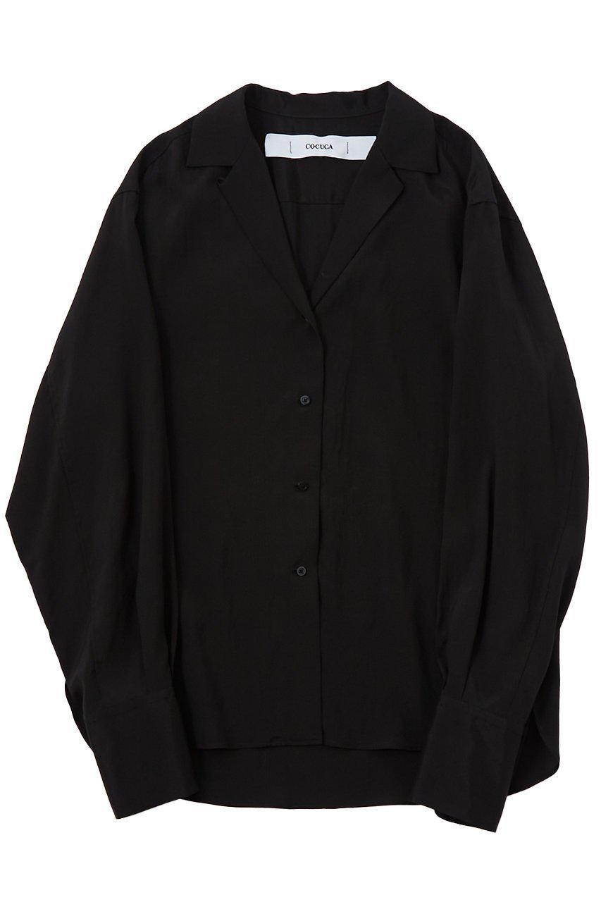 【ザ ストア バイ シー/THE STORE by C】のオープンカラーシャツ 人気、トレンドファッション・服の通販 founy(ファニー) 　ファッション　Fashion　レディースファッション　Fashion for Women　トップス・カットソー　Cut & Sew Tops　シャツ・ブラウス・オフィスカジュアル　Elegant Blouses & Button-Ups　カフス　Cuff Design　シルク　Silk, 100% Silk　シンプル　Simple, Minimal　スリーブ　Sleeve, Long Sleeve / Short Sleeve　ロング　Long, Long-Length　 other-1|ID: prp329100004356251 ipo3291000000032860206