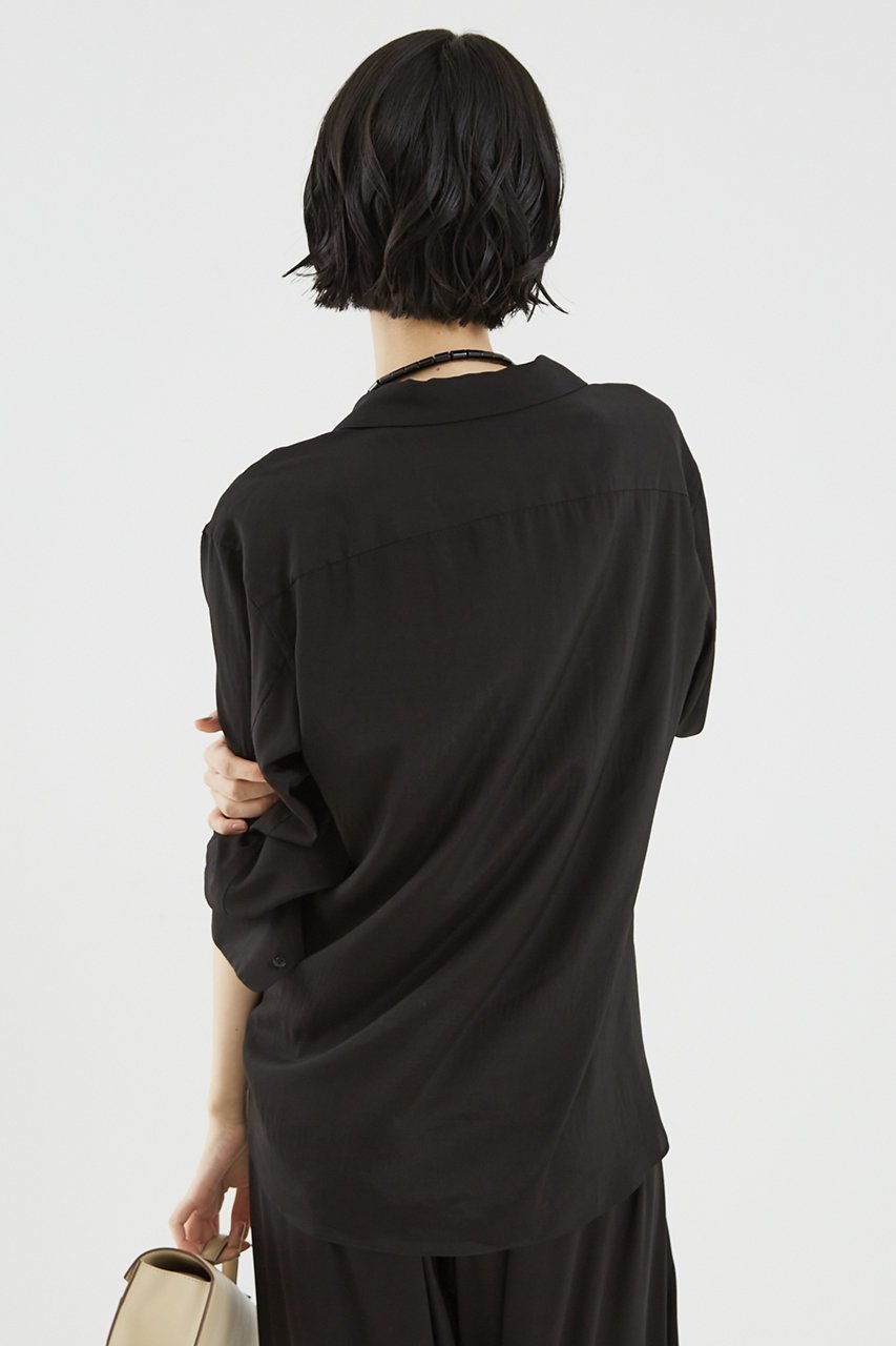 【ザ ストア バイ シー/THE STORE by C】のオープンカラーシャツ 人気、トレンドファッション・服の通販 founy(ファニー) 　ファッション　Fashion　レディースファッション　Fashion for Women　トップス・カットソー　Cut & Sew Tops　シャツ・ブラウス・オフィスカジュアル　Elegant Blouses & Button-Ups　カフス　Cuff Design　シルク　Silk, 100% Silk　シンプル　Simple, Minimal　スリーブ　Sleeve, Long Sleeve / Short Sleeve　ロング　Long, Long-Length　other-3|ID: prp329100004356251 ipo3291000000032860222