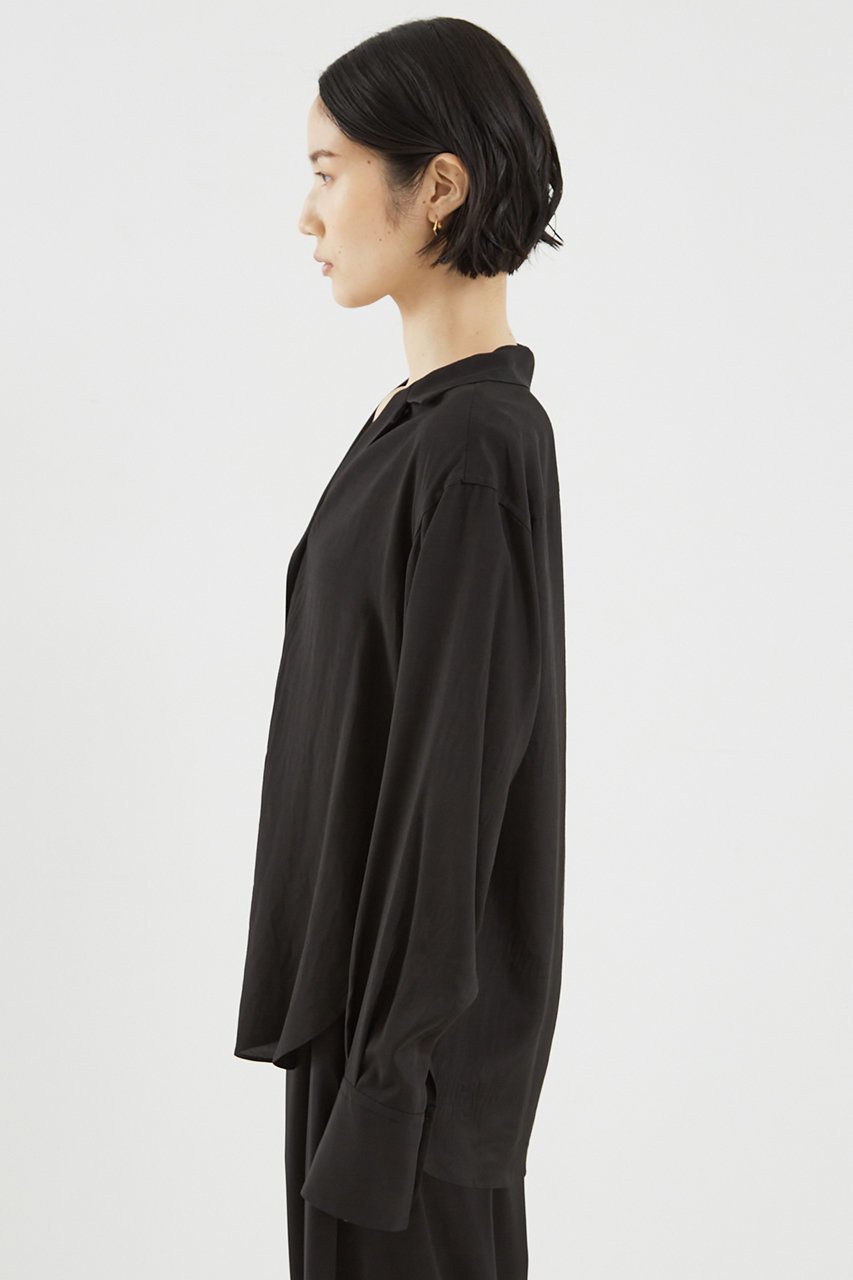 【ザ ストア バイ シー/THE STORE by C】のオープンカラーシャツ 人気、トレンドファッション・服の通販 founy(ファニー) 　ファッション　Fashion　レディースファッション　Fashion for Women　トップス・カットソー　Cut & Sew Tops　シャツ・ブラウス・オフィスカジュアル　Elegant Blouses & Button-Ups　カフス　Cuff Design　シルク　Silk, 100% Silk　シンプル　Simple, Minimal　スリーブ　Sleeve, Long Sleeve / Short Sleeve　ロング　Long, Long-Length　other-6|ID: prp329100004356251 ipo3291000000032860236
