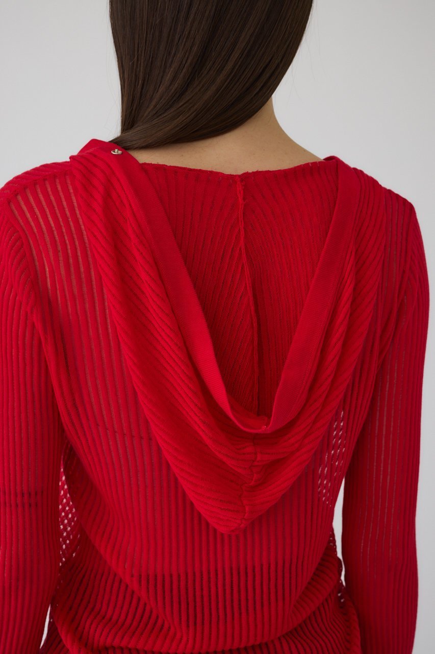 【リムアーク/RIM.ARK】のSheer ribbed hoodie/フーディ 人気、トレンドファッション・服の通販 founy(ファニー) 　ファッション　Fashion　レディースファッション　WOMEN　トップス・カットソー　Tops/Tshirt　シャツ/ブラウス　Shirts/Blouses　インナー　Inner　シアー　Sheer　スリーブ　Sleeve　ロング　Long　羽織　Haori　other-7|ID: prp329100004357075 ipo3291000000031344650