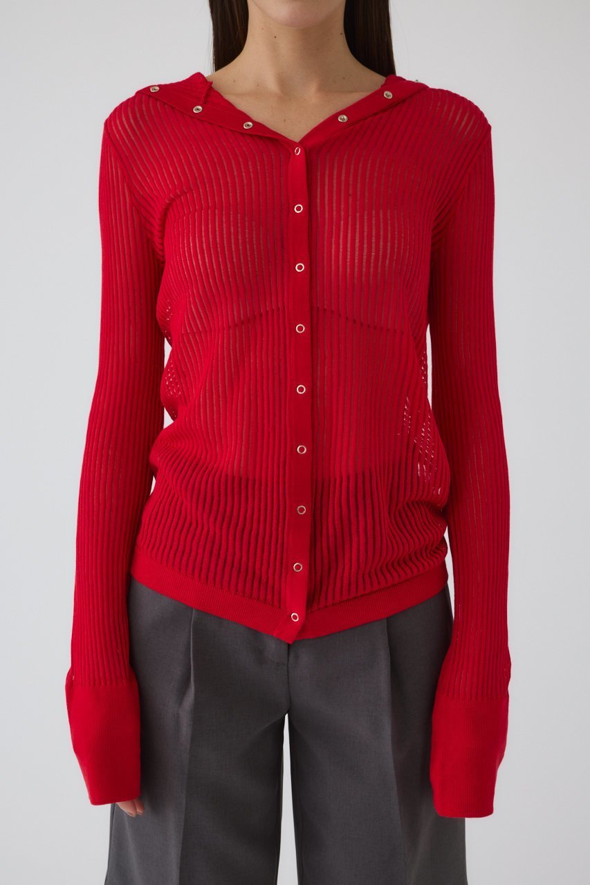 【リムアーク/RIM.ARK】のSheer ribbed hoodie/フーディ 人気、トレンドファッション・服の通販 founy(ファニー) 　ファッション　Fashion　レディースファッション　WOMEN　トップス・カットソー　Tops/Tshirt　シャツ/ブラウス　Shirts/Blouses　インナー　Inner　シアー　Sheer　スリーブ　Sleeve　ロング　Long　羽織　Haori　other-2|ID: prp329100004357075 ipo3291000000032376787