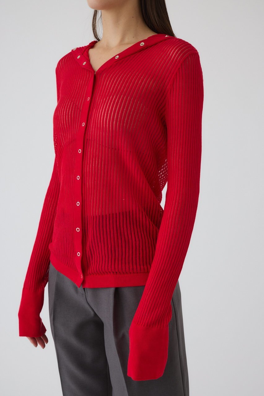 【リムアーク/RIM.ARK】のSheer ribbed hoodie/フーディ 人気、トレンドファッション・服の通販 founy(ファニー) 　ファッション　Fashion　レディースファッション　WOMEN　トップス・カットソー　Tops/Tshirt　シャツ/ブラウス　Shirts/Blouses　インナー　Inner　シアー　Sheer　スリーブ　Sleeve　ロング　Long　羽織　Haori　other-3|ID: prp329100004357075 ipo3291000000032376788