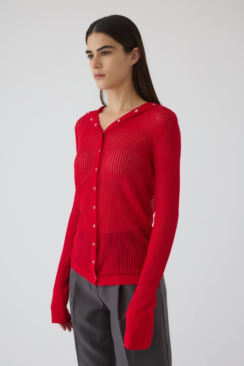 【リムアーク/RIM.ARK】のSheer ribbed hoodie/フーディ 人気、トレンドファッション・服の通販 founy(ファニー) 　ファッション　Fashion　レディースファッション　WOMEN　トップス・カットソー　Tops/Tshirt　シャツ/ブラウス　Shirts/Blouses　インナー　Inner　シアー　Sheer　スリーブ　Sleeve　ロング　Long　羽織　Haori　other-4|ID: prp329100004357075 ipo3291000000032376789
