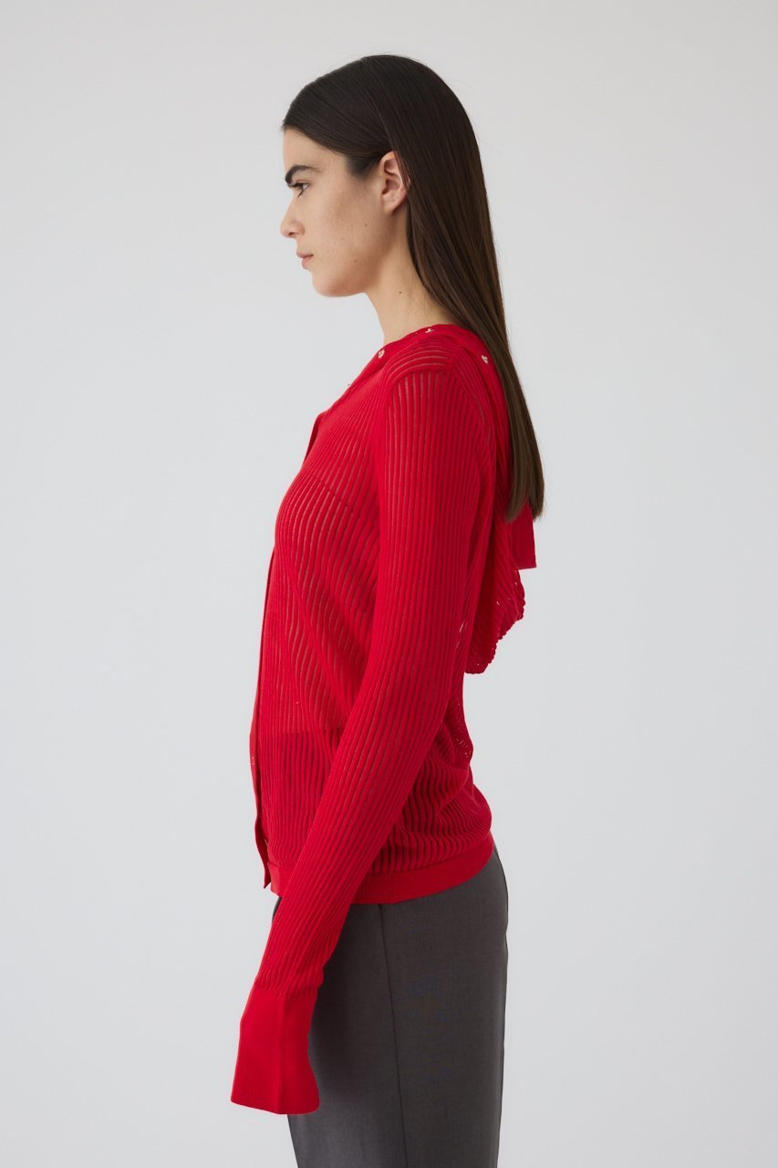 【リムアーク/RIM.ARK】のSheer ribbed hoodie/フーディ 人気、トレンドファッション・服の通販 founy(ファニー) 　ファッション　Fashion　レディースファッション　WOMEN　トップス・カットソー　Tops/Tshirt　シャツ/ブラウス　Shirts/Blouses　インナー　Inner　シアー　Sheer　スリーブ　Sleeve　ロング　Long　羽織　Haori　other-5|ID: prp329100004357075 ipo3291000000032376790
