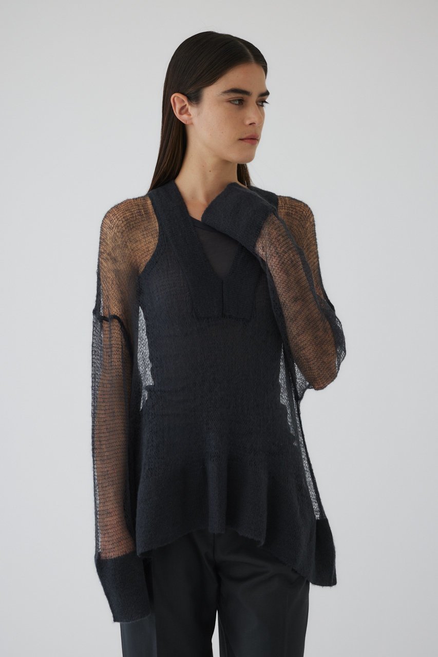 【リムアーク/RIM.ARK】のLow gauge mohair mix knit/ニット 人気、トレンドファッション・服の通販 founy(ファニー) 　ファッション　Fashion　レディースファッション　Ladies' Fashion Online　トップス・カットソー　Cut & Sew Tops　ニット　Knit Tops & Sweaters　プルオーバー　Pullovers　インナー　Inner　シアー　Sheer　フィット　Fit　ベスト　Vest　モヘア　Mohair　リラックス　Relax　再入荷　Restock/Back In Stock/Re Arrival　other-2|ID: prp329100004357076 ipo3291000000032694064