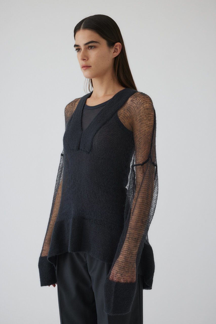 【リムアーク/RIM.ARK】のLow gauge mohair mix knit/ニット 人気、トレンドファッション・服の通販 founy(ファニー) 　ファッション　Fashion　レディースファッション　Ladies' Fashion Online　トップス・カットソー　Cut & Sew Tops　ニット　Knit Tops & Sweaters　プルオーバー　Pullovers　インナー　Inner　シアー　Sheer　フィット　Fit　ベスト　Vest　モヘア　Mohair　リラックス　Relax　再入荷　Restock/Back In Stock/Re Arrival　other-3|ID: prp329100004357076 ipo3291000000032694065
