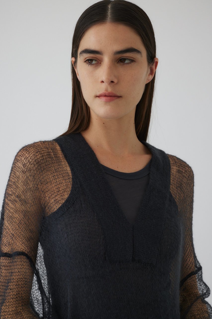 【リムアーク/RIM.ARK】のLow gauge mohair mix knit/ニット 人気、トレンドファッション・服の通販 founy(ファニー) 　ファッション　Fashion　レディースファッション　Ladies' Fashion Online　トップス・カットソー　Cut & Sew Tops　ニット　Knit Tops & Sweaters　プルオーバー　Pullovers　インナー　Inner　シアー　Sheer　フィット　Fit　ベスト　Vest　モヘア　Mohair　リラックス　Relax　再入荷　Restock/Back In Stock/Re Arrival　other-7|ID: prp329100004357076 ipo3291000000032694069