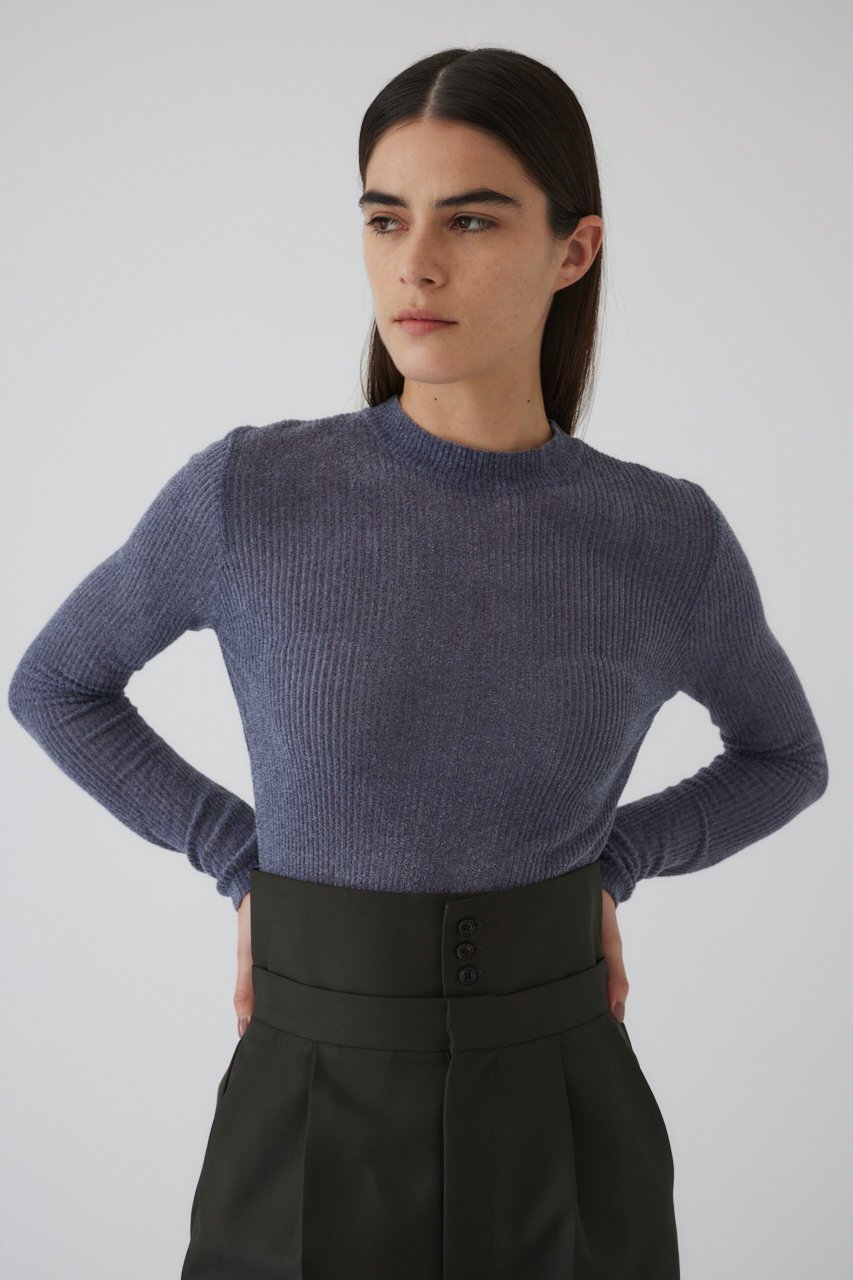 【リムアーク/RIM.ARK】のSurface feel L/S tops/トップス インテリア・キッズ・メンズ・レディースファッション・服の通販 founy(ファニー) 　ファッション　Fashion　レディースファッション　Fashion for Women　トップス・カットソー　Cut & Sew Tops　シャツ・ブラウス・オフィスカジュアル　Elegant Blouses & Button-Ups　ロングTシャツ・Tシャツ　Longline T-Shirts & Tees　カットソー・ベーシックTシャツ　Cut-and-Sewn Tops / Stretch Tees & Basics　インナー　Innerwear　シアー　Sheer, See-Through　シンプル　Simple, Minimal　スリーブ　Sleeve, Long Sleeve / Short Sleeve　ロング　Long, Long-Length　グレー|ID: prp329100004357077 ipo3291000000032888824