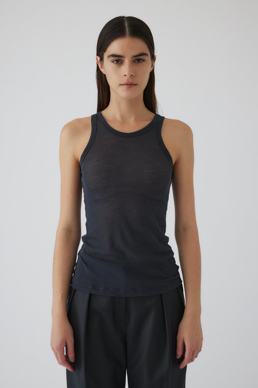 【リムアーク/RIM.ARK】のGauze tank/ガーゼタンク インテリア・キッズ・メンズ・レディースファッション・服の通販 founy(ファニー) 　ファッション　Fashion　レディースファッション　Ladies' Fashion Online　トップス・カットソー　Tops/Tshirt　キャミソール / ノースリーブ　No Sleeves　シャツ/ブラウス　Shirts/Blouses　ロング / Tシャツ　T-Shirts　カットソー　Cut and Sewn　キャミソール　Camisole　シアー　Sheer　タンク　Tank　再入荷　Restock/Back In Stock/Re Arrival　グレー|ID: prp329100004357078 ipo3291000000032376617