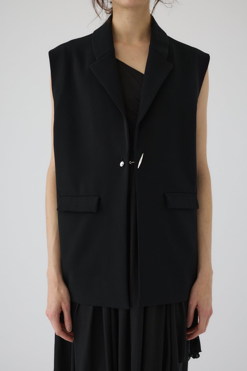 【リムアーク/RIM.ARK】のBrass drum button vest JK/ジャケット インテリア・キッズ・メンズ・レディースファッション・服の通販 founy(ファニー) 　ファッション　Fashion　レディースファッション　Fashion for Women　アウター　Coat / Outerwear Collection　レディースジャケット・軽アウター　Jackets　アクセサリー　Fashion Accessories　ジャケット　Jacket, Outerwear　ダブル　Double, Double-Breasted　モダン　Modern, Contemporary　ロング　Long, Long-Length　ブラック|ID: prp329100004357082 ipo3291000000035654516