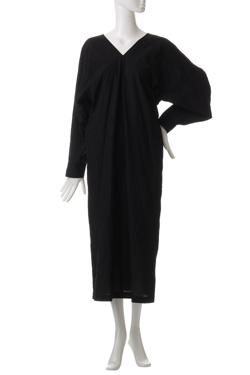 【エイトン/ATON】のCATCH WASHER コットン Vネックドレス 人気、トレンドファッション・服の通販 founy(ファニー) 　ファッション　Fashion　レディースファッション　Fashion for Women　ワンピース　Dresses　フォーマル・パーティードレス・結婚式用ドレス　Elegant & Casual Dresses　チュニック　Tunic Tops & Dresses　おすすめ　Recommended / Our Picks　ストレート　Straight, Straight Cut　スリーブ　Sleeve, Long Sleeve / Short Sleeve　チュニック　Tunic, Long Top　デニム　Denim, Jeans Material　ドレス　Dress, One-Piece　ロング　Long, Long-Length　other-2|ID: prp329100004357093 ipo3291000000032880661