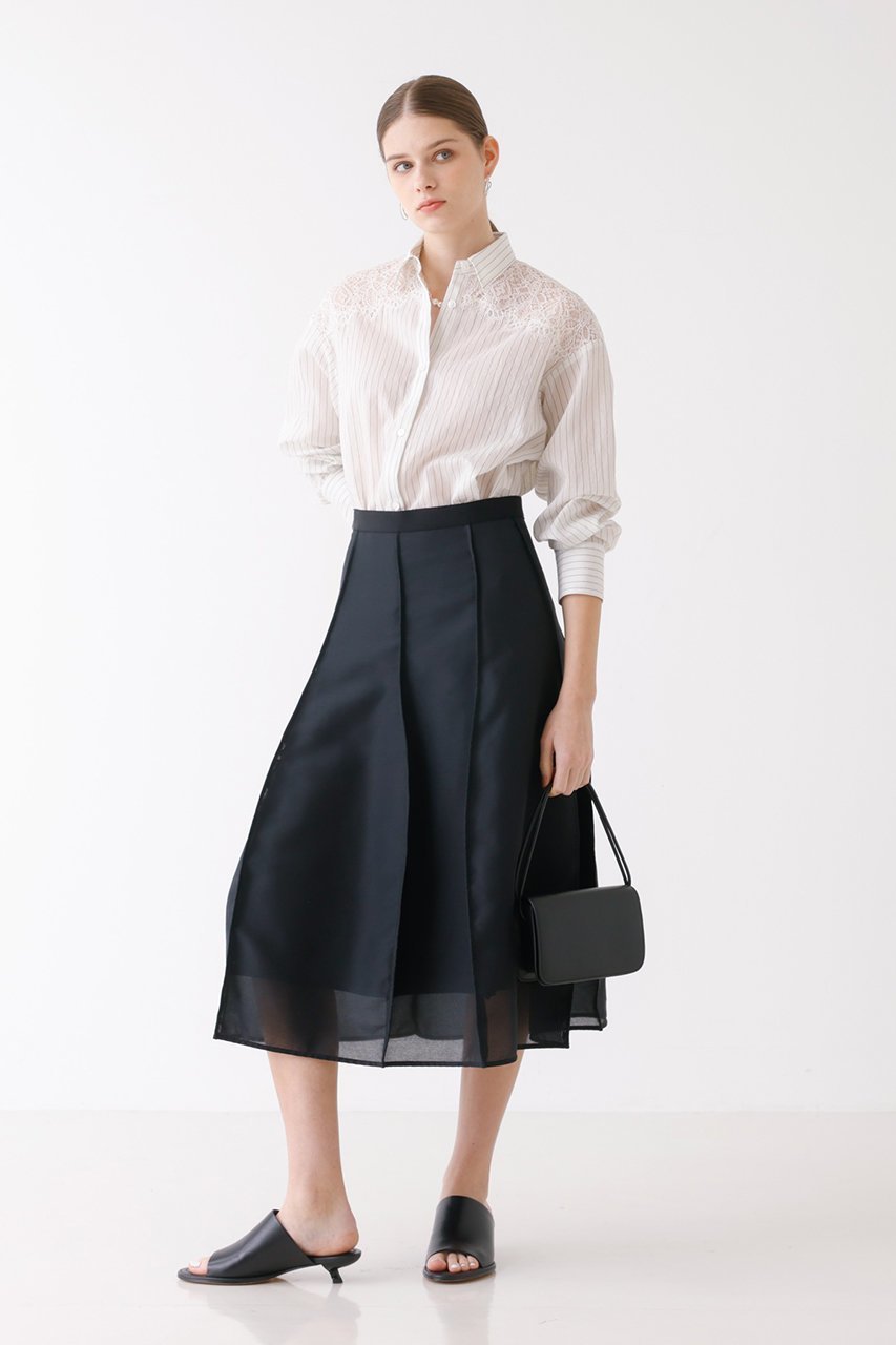 【デザイン ワークス/DESIGN WORKS】のオーガンジーフレアスカート 人気、トレンドファッション・服の通販 founy(ファニー) 　ファッション　Fashion　レディースファッション　Fashion for Women　スカート　Skirts　Aライン・フレアスカート　A-Line & Flared Skirts　ロングスカート　Long Skirts / Maxi & Midi Skirts　オーガンジー　Organza Fabric　シアー　Sheer, See-Through　バランス　Balance, Style Balance　ロング　Long, Long-Length　人気　Popular, Best Seller　other-6|ID: prp329100004357108 ipo3291000000032847681